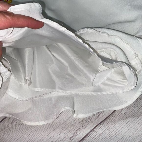 Forever 21 spaghetti strap romper w/floral embroidery white S women - Picture 5 of 13